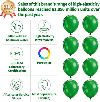 110Pcs Dark Green Balloons Latex Party Balloons 12 inch Round Helium Balloons - Image 2