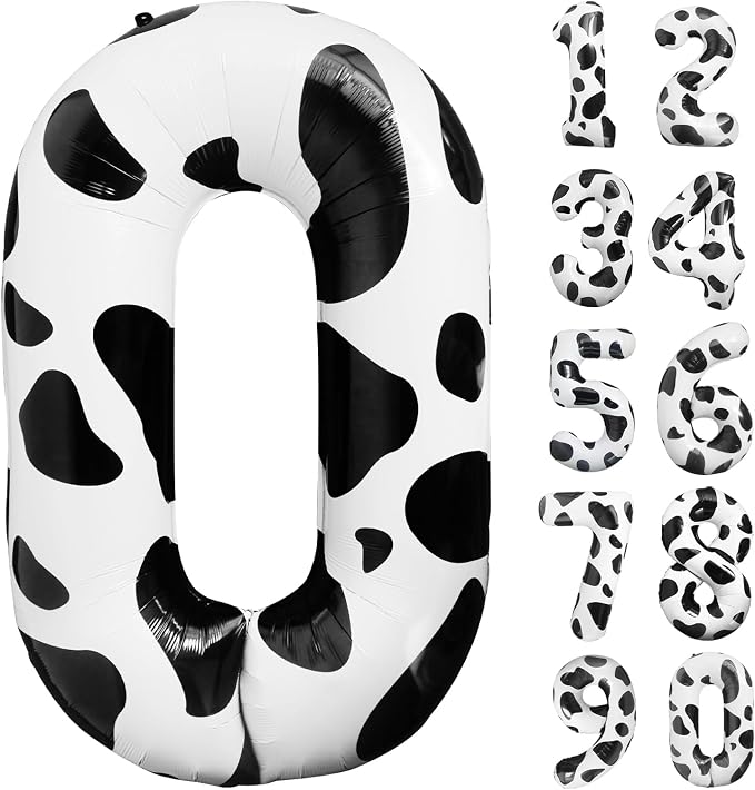 Cow Print 40 Inch Number 0 Birthday Balloon by LEBERY
