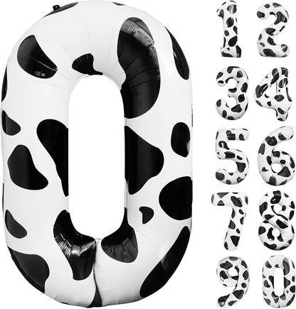 Cow Print 40 Inch Number 0 Birthday Balloon by LEBERY