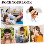 6 Pack Headbands for Women, Wide Stretchy Head Wraps, Soft Vintage Fashion Hair Bands for Women's Hair, Non-slip Head Bands Boho Knotted Head for Sports, Yoga, Skincare, Outdoor Occasions