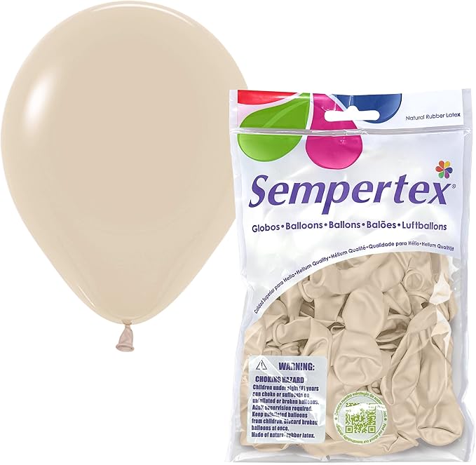 Sempertex Deluxe White Sand Balloons, 5 Inch, Graduation, Baby Shower, by Sempertex