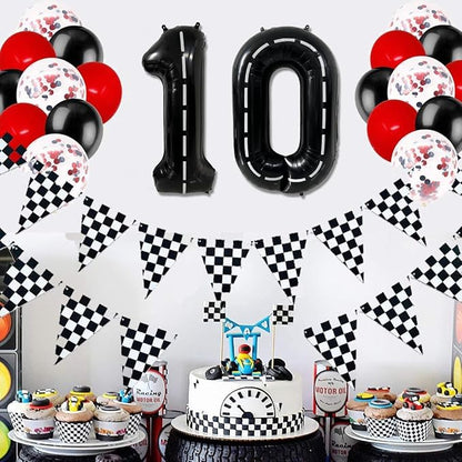 40 Inch Race Car Black Number Balloons Race Car Birthday Party Balloons Large - Image 4