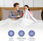Kickoff Viscose Bamboo Pillowcase, Standard, Set of 2, 100% Organic Hidden Zippered Viscose Bamboo Pillow Case Standard Size, Cooling Pillow Cover for Hot Sleepers (20"x26", Grey Mist)