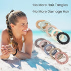 79STYLE 30pcs Spiral Hair Ties No Crease Coil Hair Ties Platics Coiled Phone Cord Ponytail Holder Large Sprial Hair Scrunchies For Women Thick Curly Hair Girls