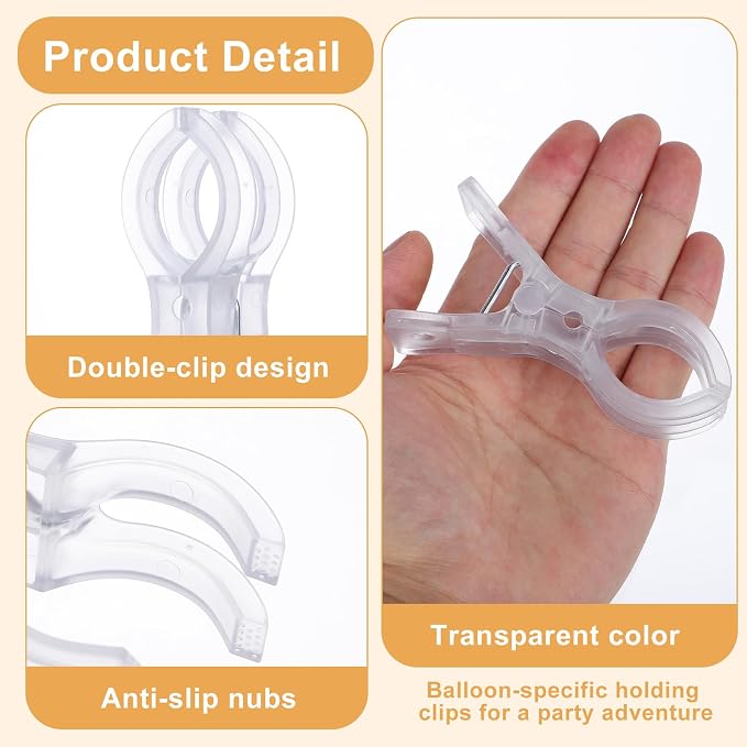 10 Pcs Large Balloon Arch Clips Transparent Clips - Image 7