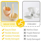 7Pcs Silicone Facial Mask Bowl DIY Face Mask Mixing Bowl for Home Salon Spa Face Skin Applicator, Yellow