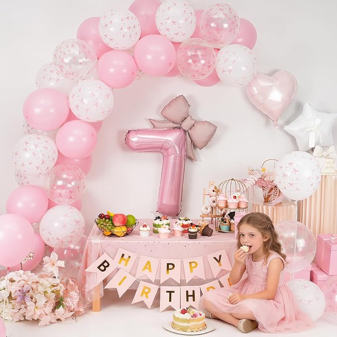 7th Pink Bow Birthday Decorations - Image 5