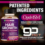 Hair Growth Vitamins for Women | Biotin 10,000mcg, Collagen, Patented OptiMSM®, goMCT®, Saw Palmetto | Naturally Regrow Stronger & Healthier Hair, Skin and Nails | Stops Hair Loss | 60 Day Supply
