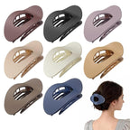 Upgraded 8 Pack French Flat Hair Clips for Women Girls, Matte Lay Flat Claw Clips, Large No-Slip Claw clips for Thick&Thin Hair, Strong Hold Styling Barrettes Accessories for Daily Styling(Multicolor)