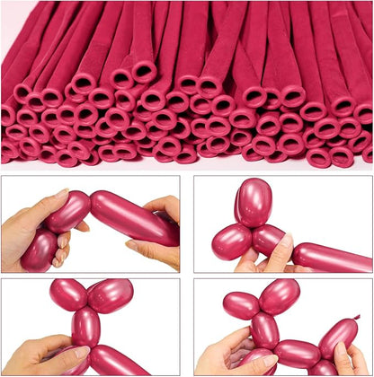 LXZFCRG 260 Long Balloons, Shiny Metallic Latex Twisting Balloon - Image 3