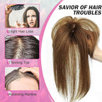 Hair Toppers for Women Real Human Hair 3D Cover Human Topper with Bangs Wispy Bangs Extensions Clip in Bangs for Daily Wear Chocolate Brown