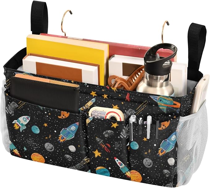 Bedside Caddy Metal Frame Hanging Organizer Bunk Bed Dorm Accessories Hook And - Image 3