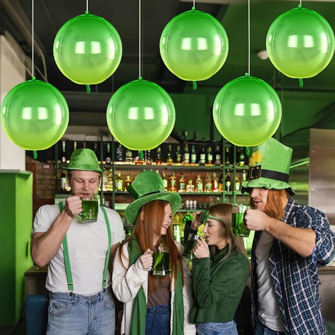 6Pcs Gradient Green Round Foil Balloons, Giant 4D Round Ball Balloon, 22 Inch - Image 6