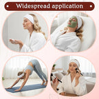 30 Pcs White Spa Headband, 23.6 x 3.3 Inch Soft Facial Headband Esthetician with Hook and Loop Tape Adjustable Terry Cloth Makeup Hair Wrap for Women Girls for Shower Face Washing Yoga Sports Makeup