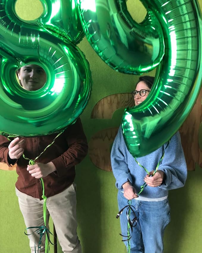 Green Number 8 Balloon 40 Inch, 8th Birthday Party Decorations Men Women | Foil - Image 7