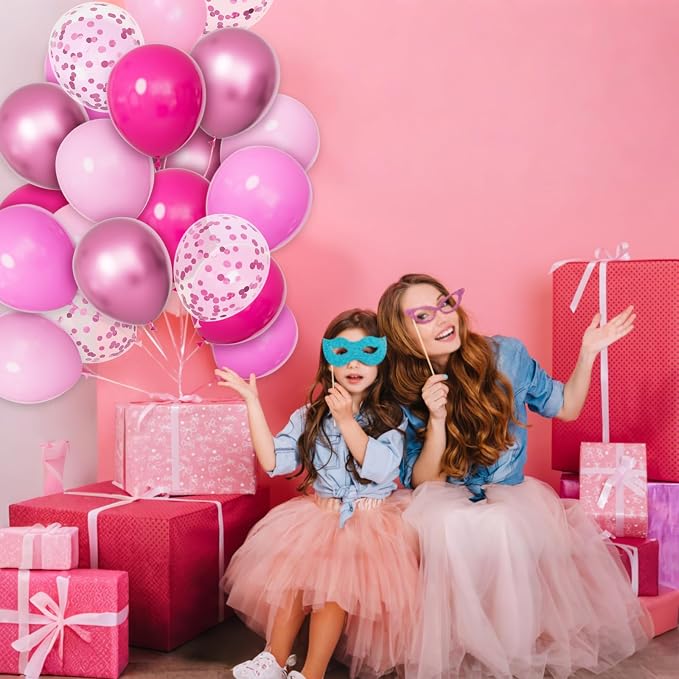 68Pcs Pink Balloons Kit 12 Inch Metallic Pink Balloon, Baby Shower, Graduation - Image 7
