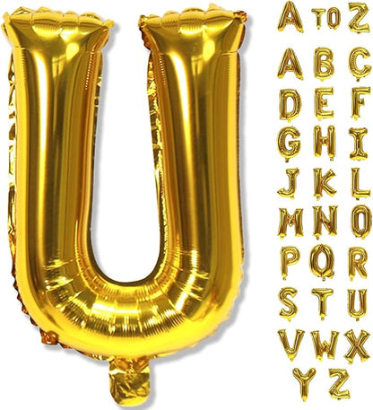 Large Custom Balloon Letters U, 40 Inch Helium Alphabet Word Balloons Decor by Lingqiang