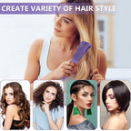 Hair Brush with Hair Styling Comb Set, Purple, Detangling Hair Brushes for Women Men Kids Curly Hair, Includes Detangler Brush, Teasing Hair Brush, Rat Tail Comb, Edge Brush