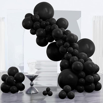PartyWoo Black Balloons 152pcs Different Sizes of 18 12 10 5 Inch | Balloons by PartyWoo