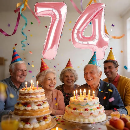 40 Inch Number 74 Balloons for 74th Birthday Party Decorations, 0-100 Jewelry - Image 2