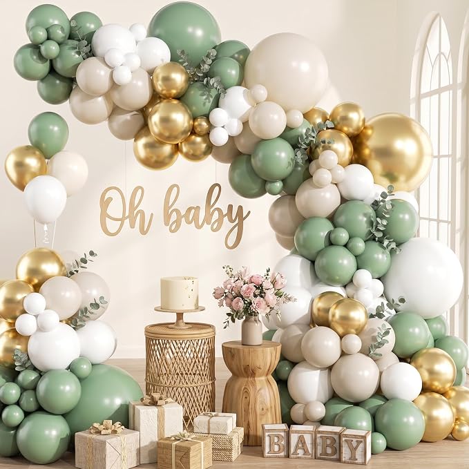 KARLURE Sage Green Balloon Arch Kit Garland by KARLURE