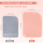 Quccefods Heat Resistant Mat Large Silicone Hot Hair Tools Holder for Curling Irons Flat Iron Hair Straightener Mat Portable Vanity Pad