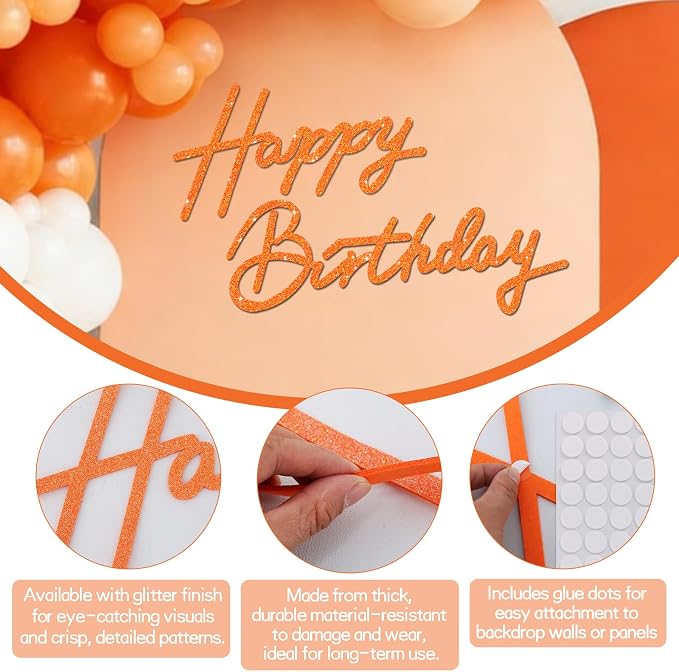 TONIFUL Happy Birthday Sign for Backdrop - Image 2