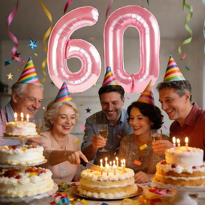 40 Inch Number 60 Balloons for 60th Birthday Party Decorations, 0-100 Jewelry - Image 2