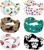 6 Pcs Stretchy Headbands for Women, Absorbed Sport Headband Soft Twist Knotted Headbands for Daily Life Yoga Workout, Dogs Collection Multi Animal