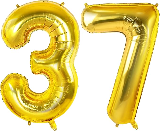 Number 37 Balloons for 37th Birthday Party Decorations, 0-100 Large No.37 for by Joycard