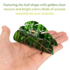 Hair Clips for Women,3.5 Inch Leaf Acetate Strong Hold Hair Claw Clip,Unique Cute Stylish Hair Accessories Winter Decor New Year Birthday Gift for Girls Wife Mother Family Thick Thin Hair(3 PCS)