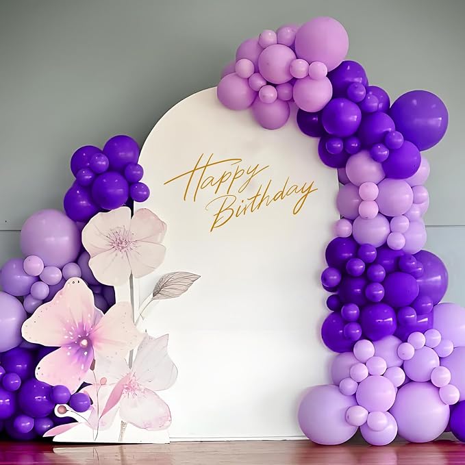 Awenztech 122pcs Dark Purple Balloons, 18 12 10 5 inch Purple Balloons - Image 6