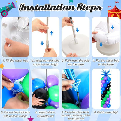 2 Set Blue Black Purple Toy Inspired Cartoon Balloon Column Stand Kit - Image 4
