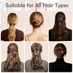 6 Pack Flat Hair Clips for Women Girls, French Flat Claw Clips for Think Hair Thin Hair with Strong Hold, Non-Slip, Matte Classic Barrettes for All Hair Styling