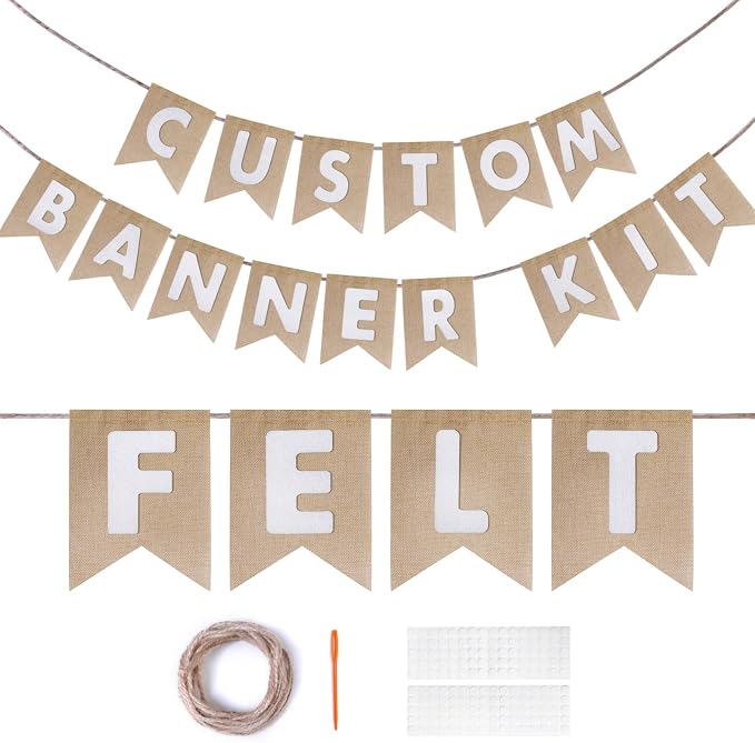 Custom Banner Kit, 28 Burlap Banner by DoveeDosa