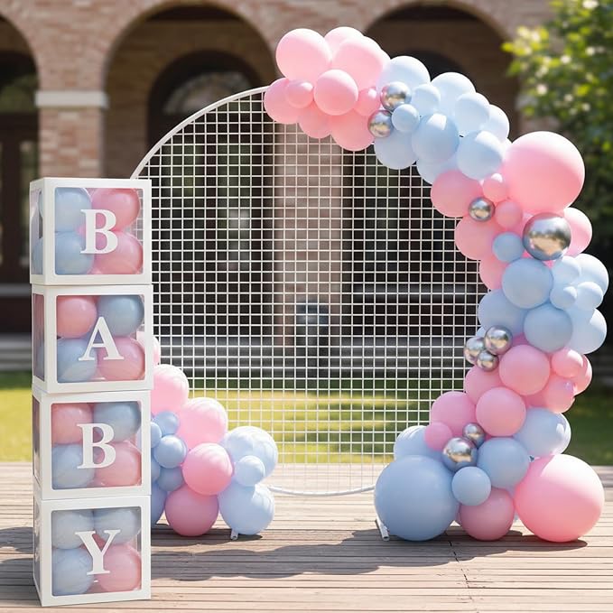 RUBFAC Gender Reveal Pink and Blue Balloons Party Decorations 129pcs | - Image 6