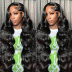 34 Inch 13x6 Body Wave Lace Front Wigs Human Hair Pre Plucked 13X6 HD Lace Frontal Wigs Human Hair 180% Density Glueless Wigs for Black Women Brazilian Virgin Body Wave Wig Natural Color