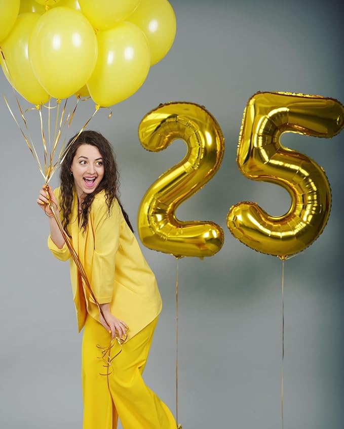 Gold Number 25 Balloon 40 Inch - Image 2