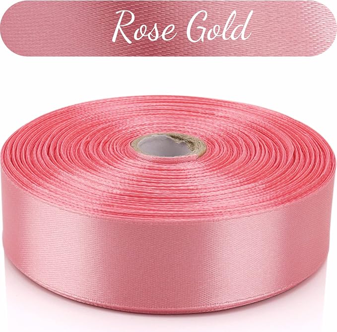 Nsilu 1 inch, Rose Gold Ribbon for Gift Wrapping 50 Yards Perfect Wedding Party - Image 5