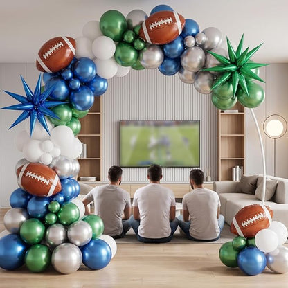 Navy Green Football Balloon Arch Garland Kit, American Rugby Decor - Image 5