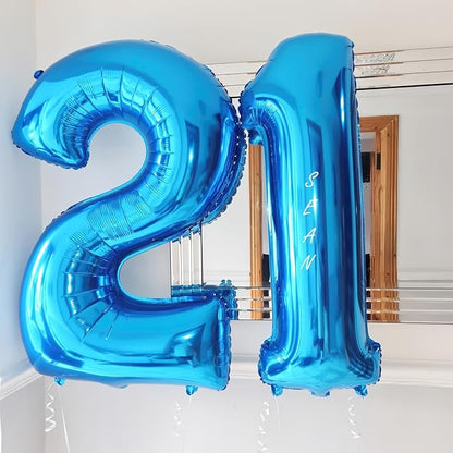 Blue 2 Balloon Number, 40 Inch Number 2 Balloon Big Blue 2 Foil Mylar Helium - Image 6