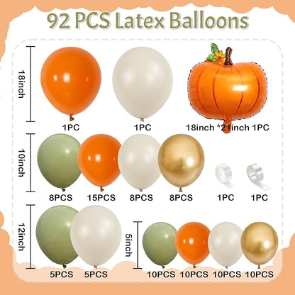 Fall Balloons Garland Arch Kit, Burnt Orange Pumpkin Foil Balloons - Image 2