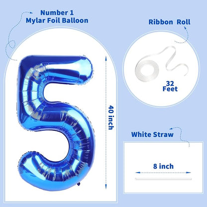 Number Balloons Navy Blue Balloons - Image 2