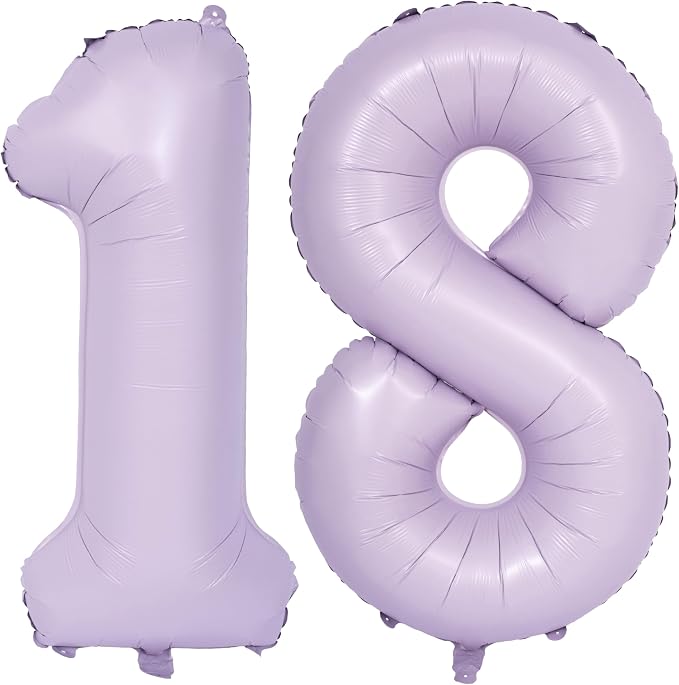 40 In Matte Purple Number Balloons Helium Foil Mylar Balloon Digital 18 | by Exquisitehighqualitypartydecorationstomeetyoureveryneed%EF%BC%81