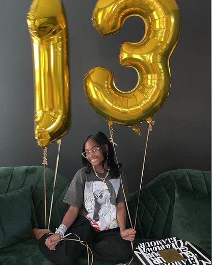 Gold Number 13 Balloon 40 Inch - Image 2