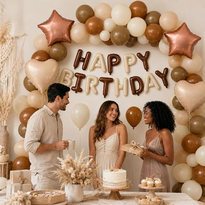 Cream Brown Birthday Decorations - Image 4