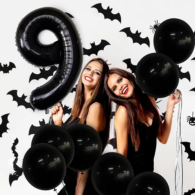 Number Balloons Black Party Balloon - Image 6