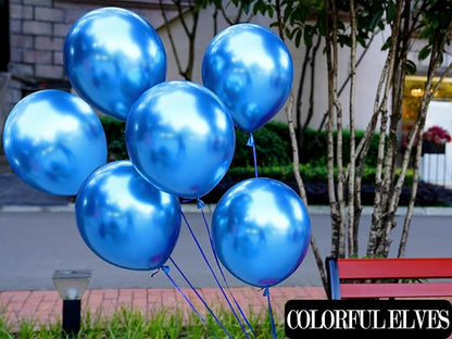 12 Inch 100 Pcs Latex Metallic Chrome Balloons Helium Shiny Thicken Balloons - Image 3