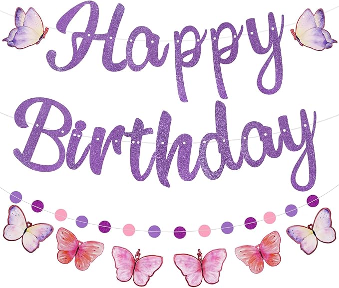 Pre-Strung Happy Birthday Banner, NO DIY Party Decorations | Birthday Party by Danadia