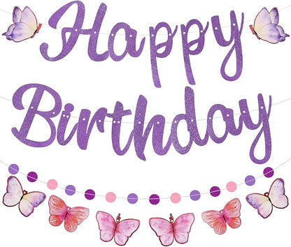 Pre-Strung Happy Birthday Banner, NO DIY Party Decorations | Birthday Party by Danadia